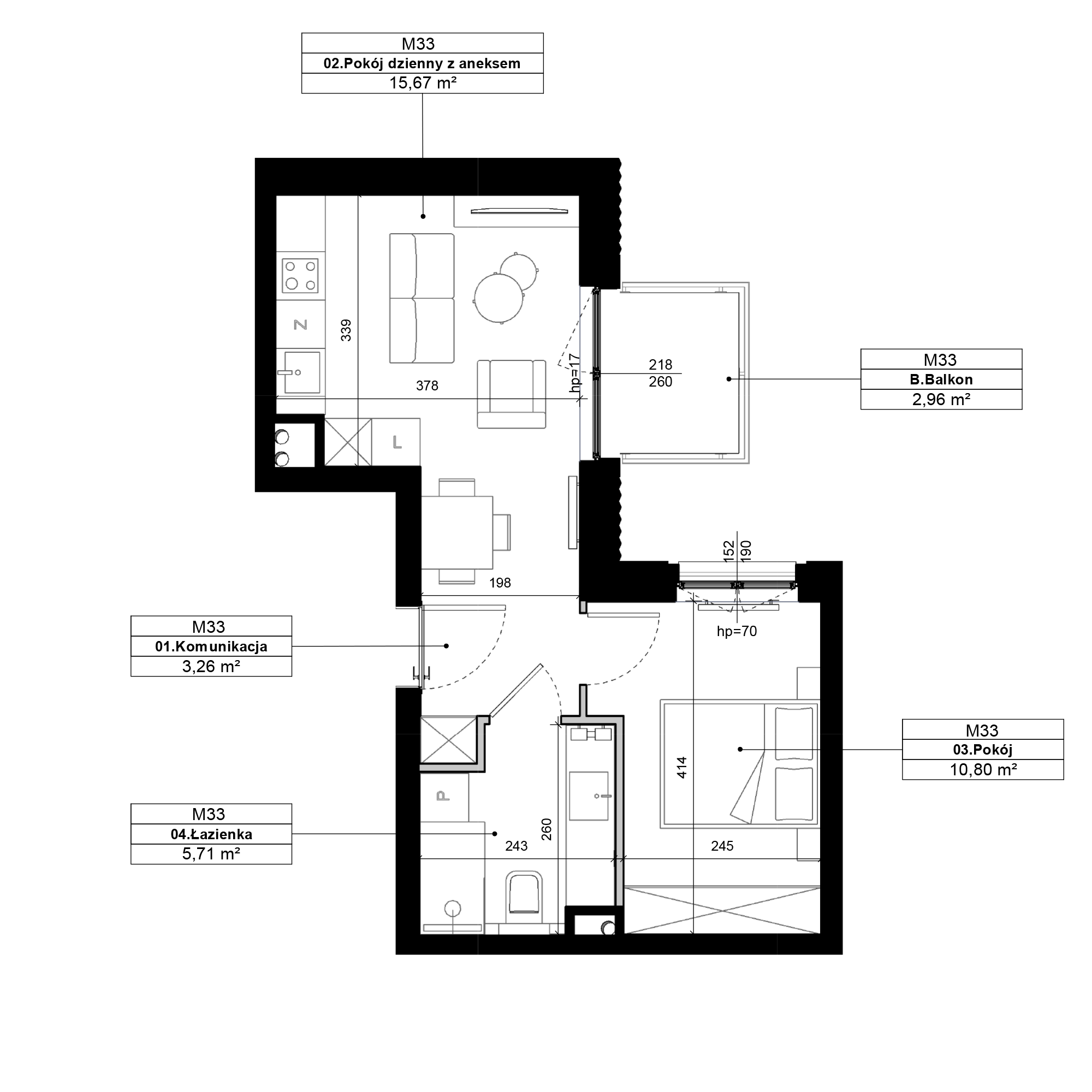 Epika Jeżyce Poznań mieszkanie deweloperskie na 1 piętrze z 2 pokojami