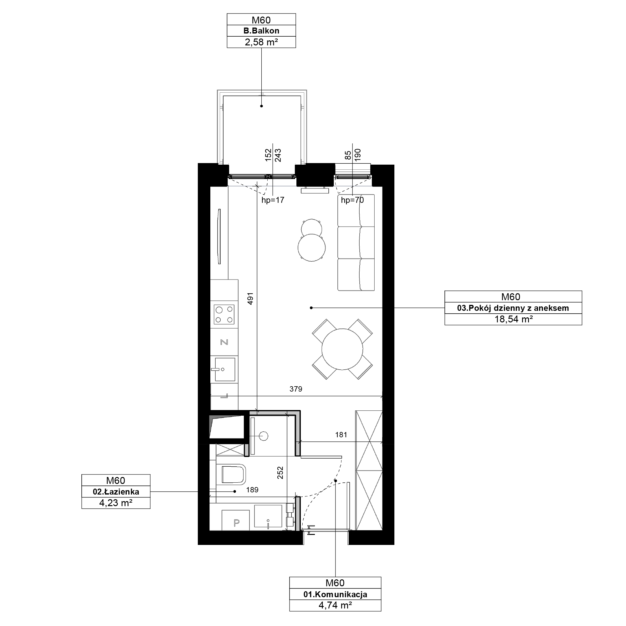 Epika Jeżyce Poznań mieszkanie deweloperskie na 1 piętrze z 1 pokojem
