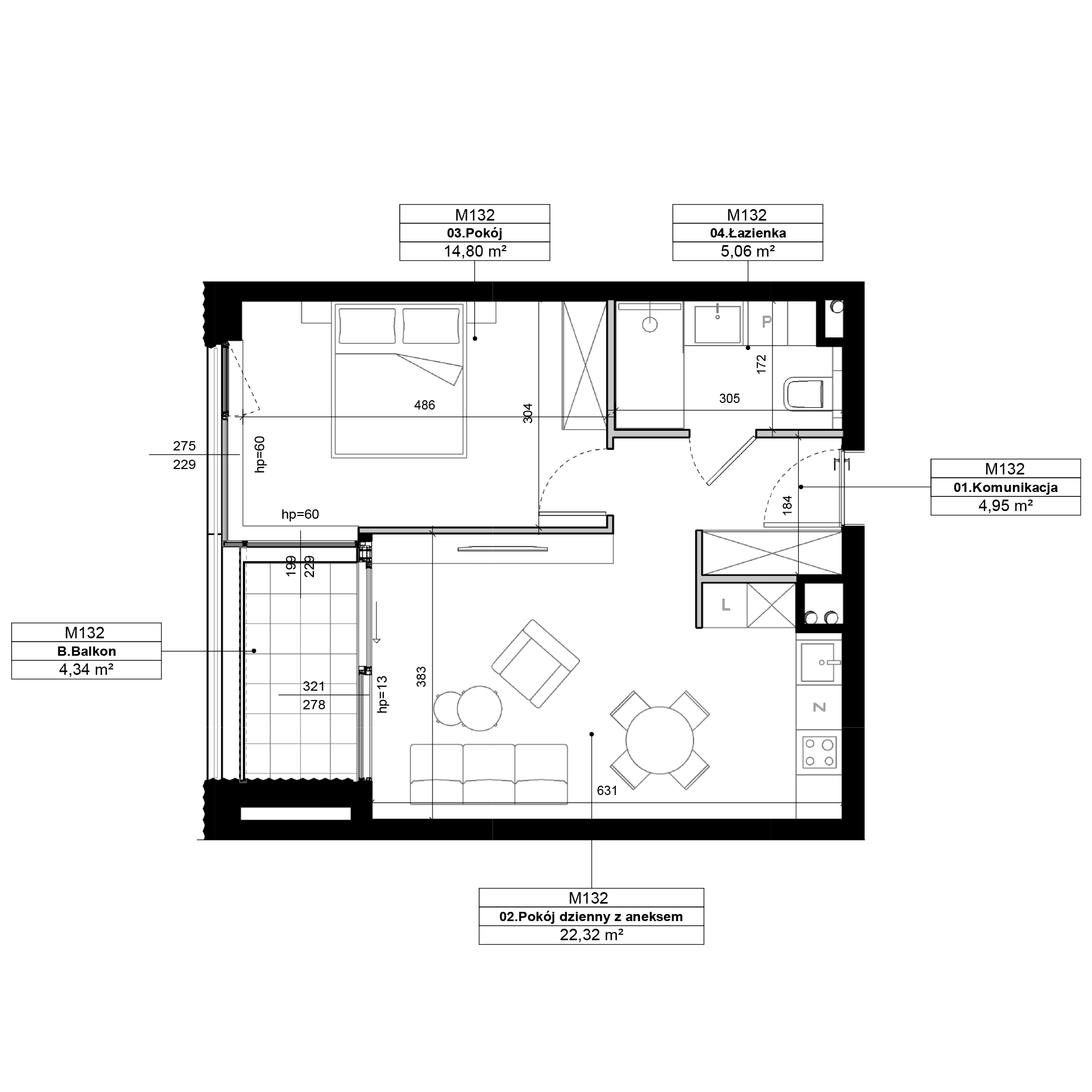 Epika Jeżyce Poznań mieszkanie deweloperskie na 3 piętrze z 2 pokojami