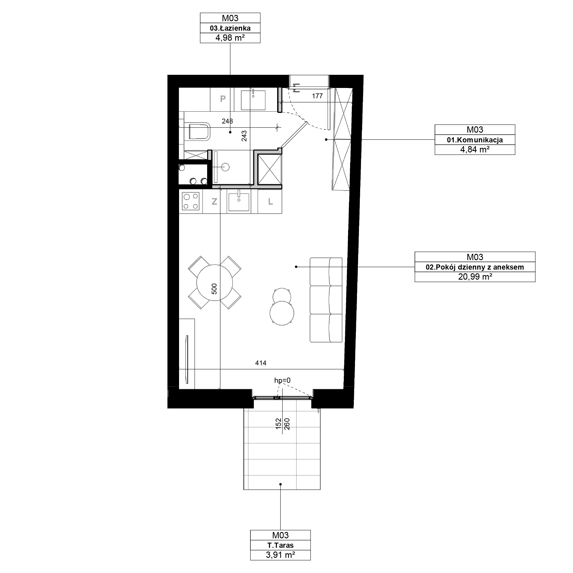 Epika Jeżyce Poznań mieszkanie deweloperskie na  parterze z 1 pokojem
