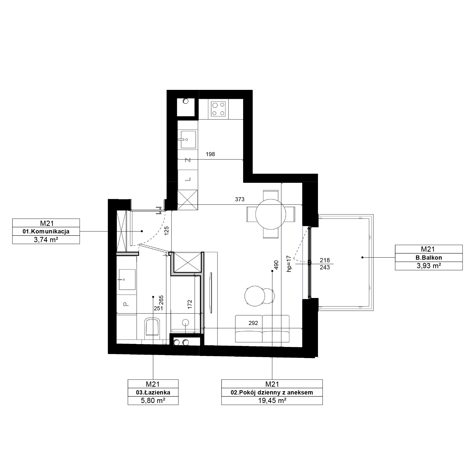 Epika Jeżyce Poznań mieszkanie deweloperskie na 1 piętrze z 1 pokojem