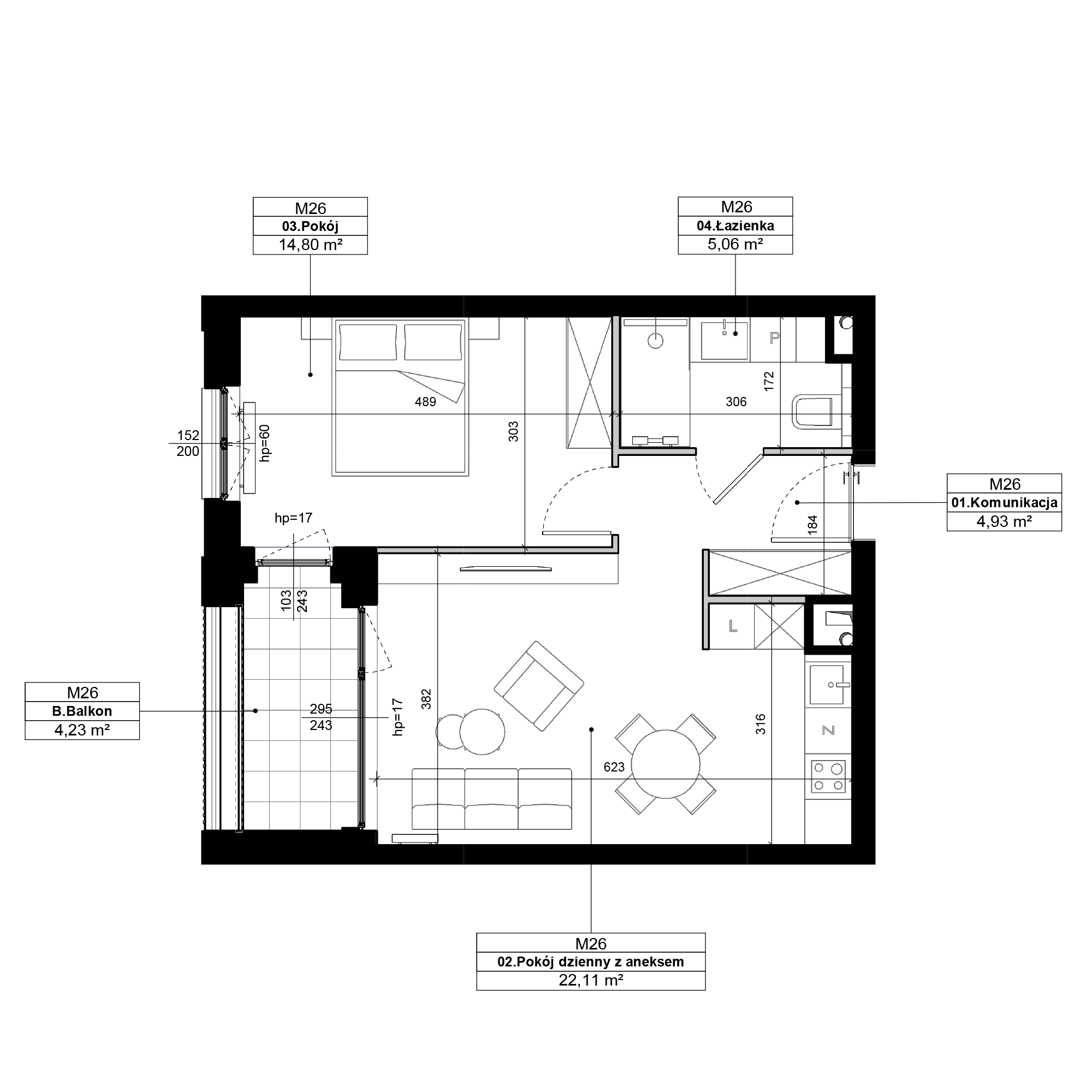 Epika Jeżyce Poznań mieszkanie deweloperskie na 1 piętrze z 2 pokojami