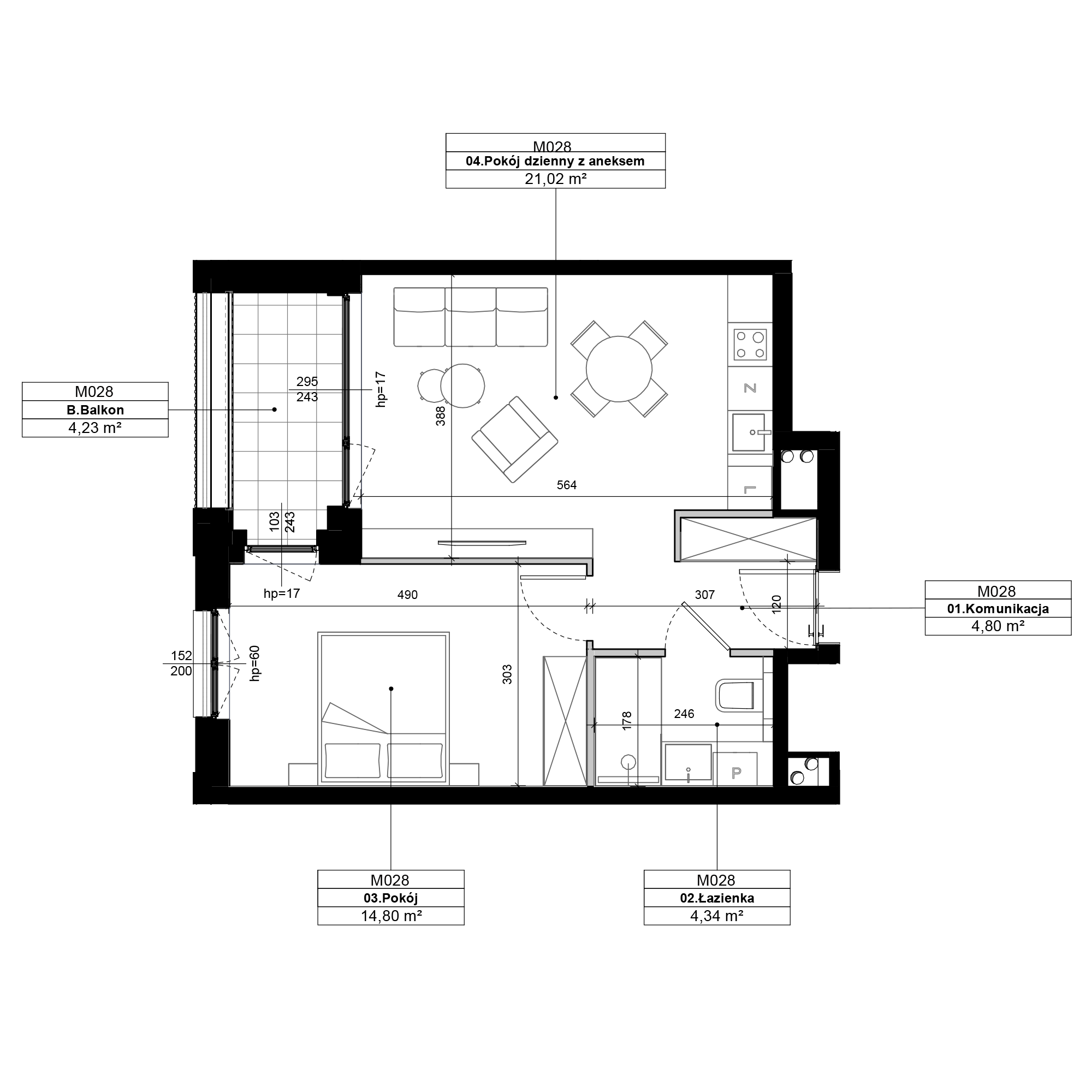 Epika Jeżyce Poznań mieszkanie deweloperskie na 1 piętrze z 2 pokojami