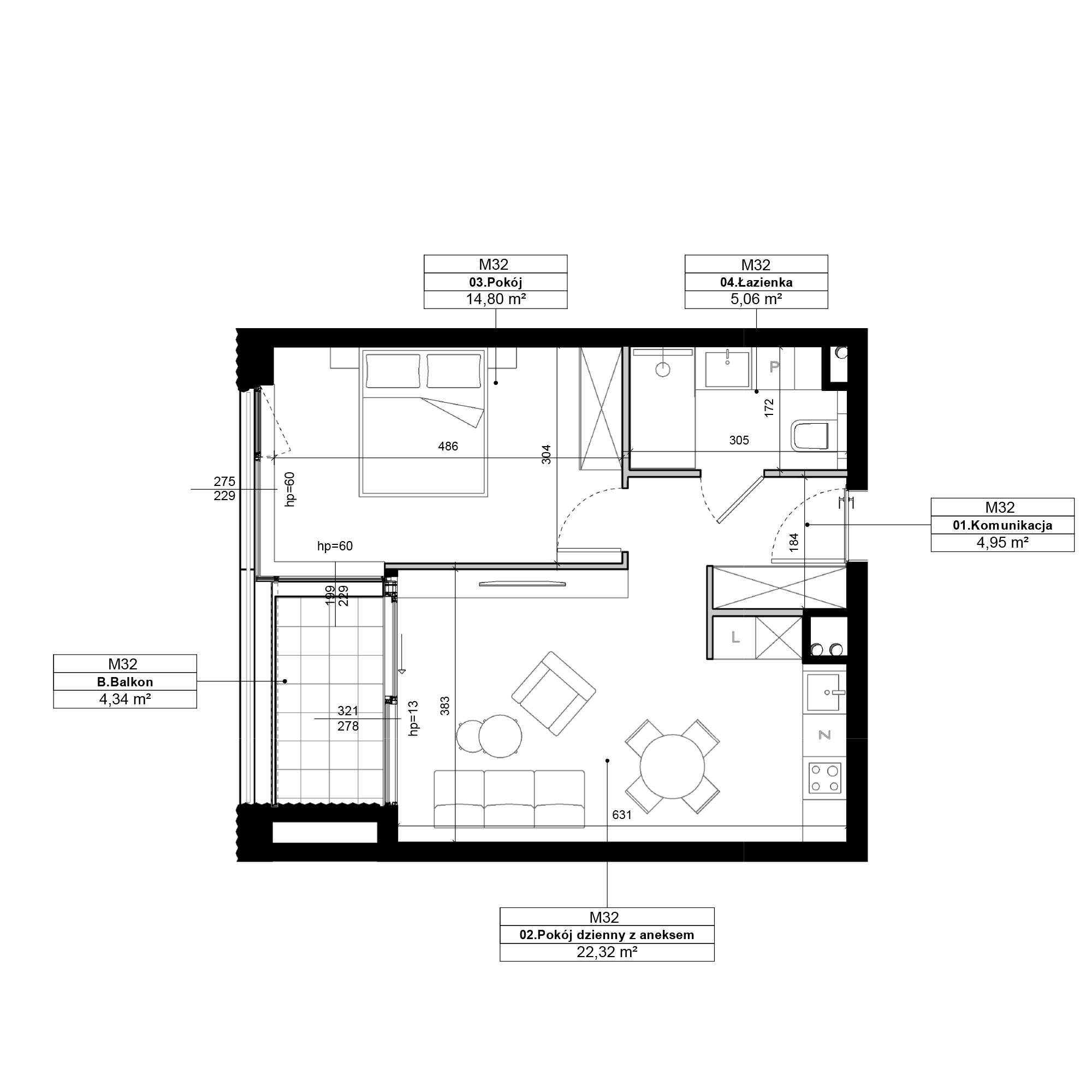Epika Jeżyce Poznań mieszkanie deweloperskie na 1 piętrze z 2 pokojami