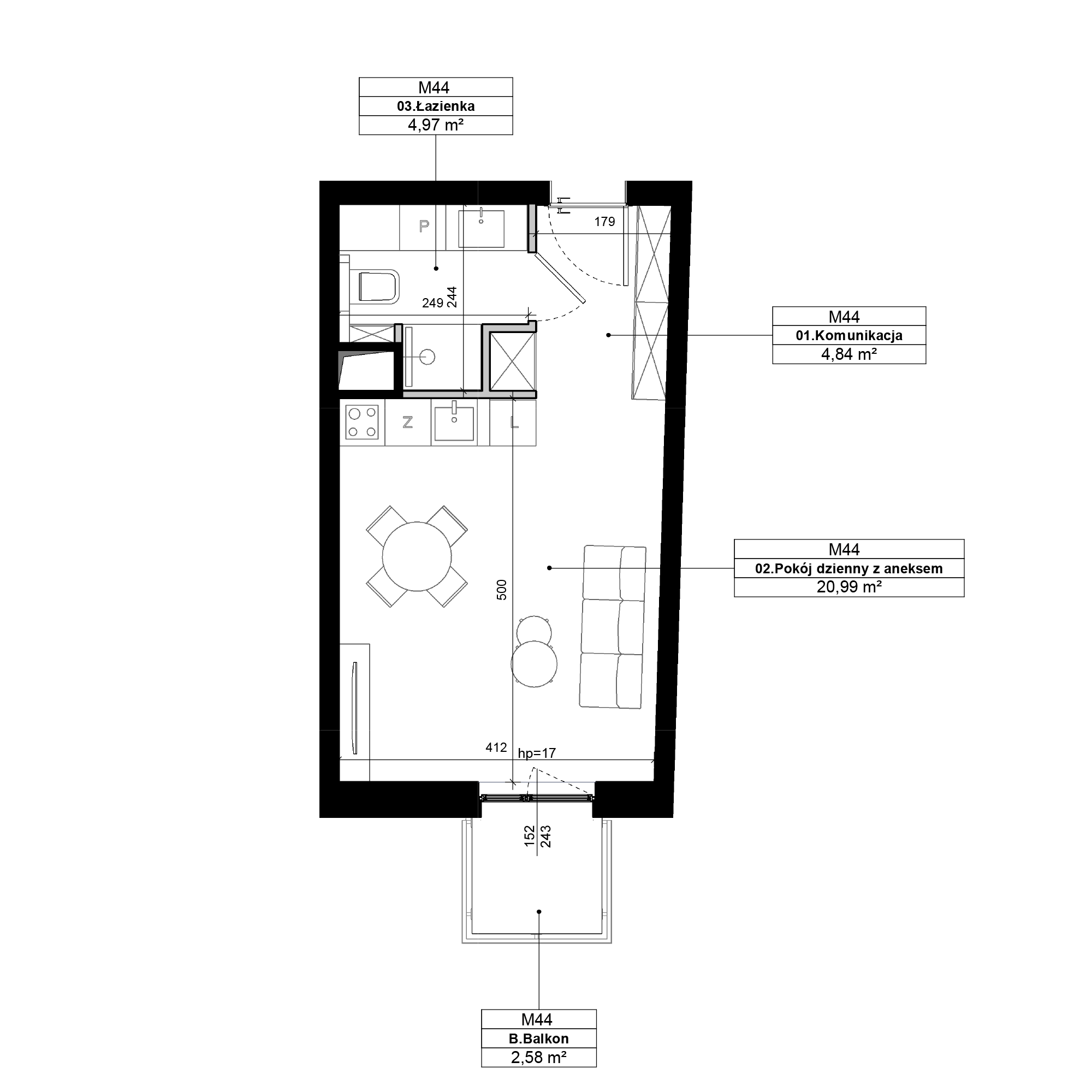 Epika Jeżyce Poznań mieszkanie deweloperskie na 1 piętrze z 1 pokojem