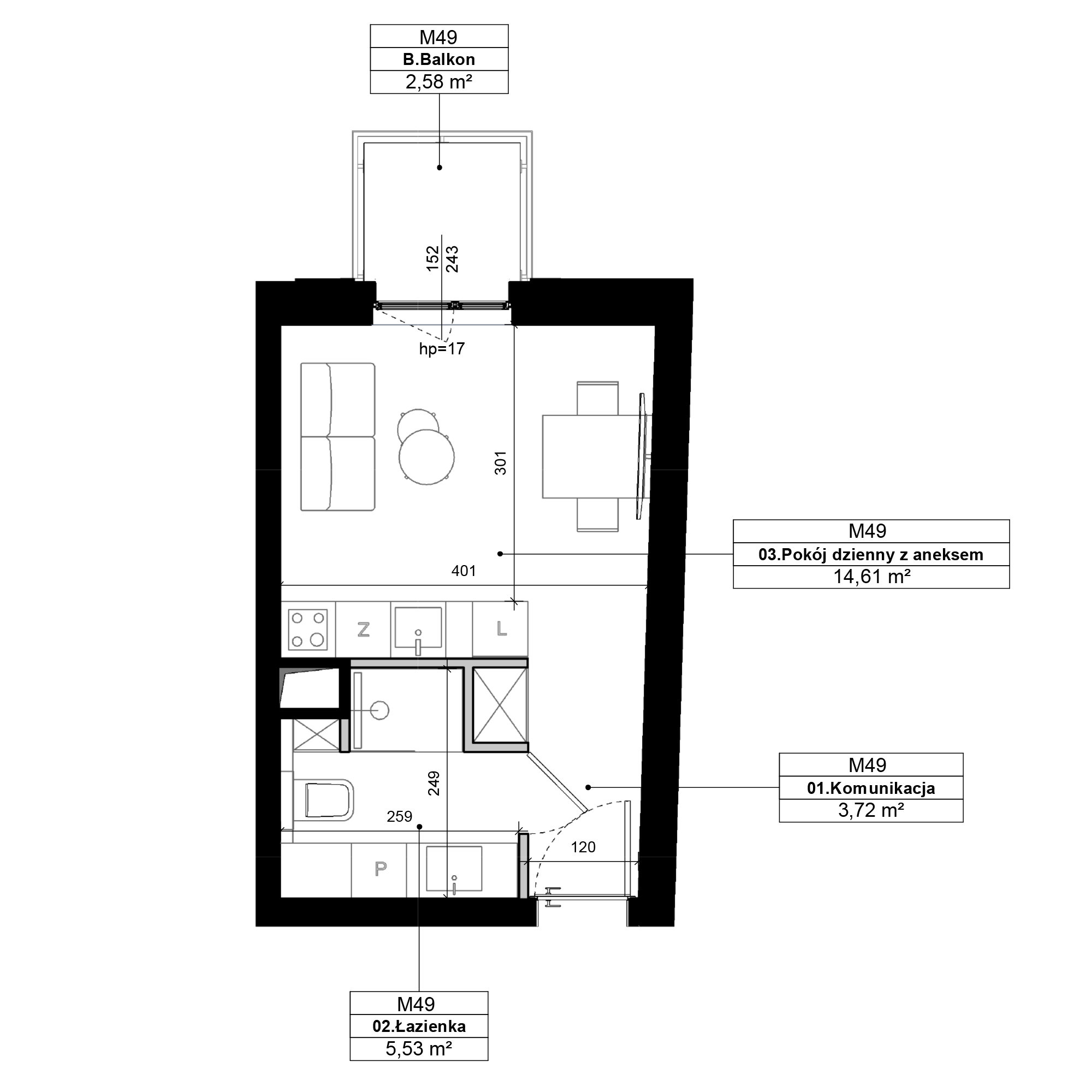 Epika Jeżyce Poznań mieszkanie deweloperskie na 1 piętrze z 1 pokojem