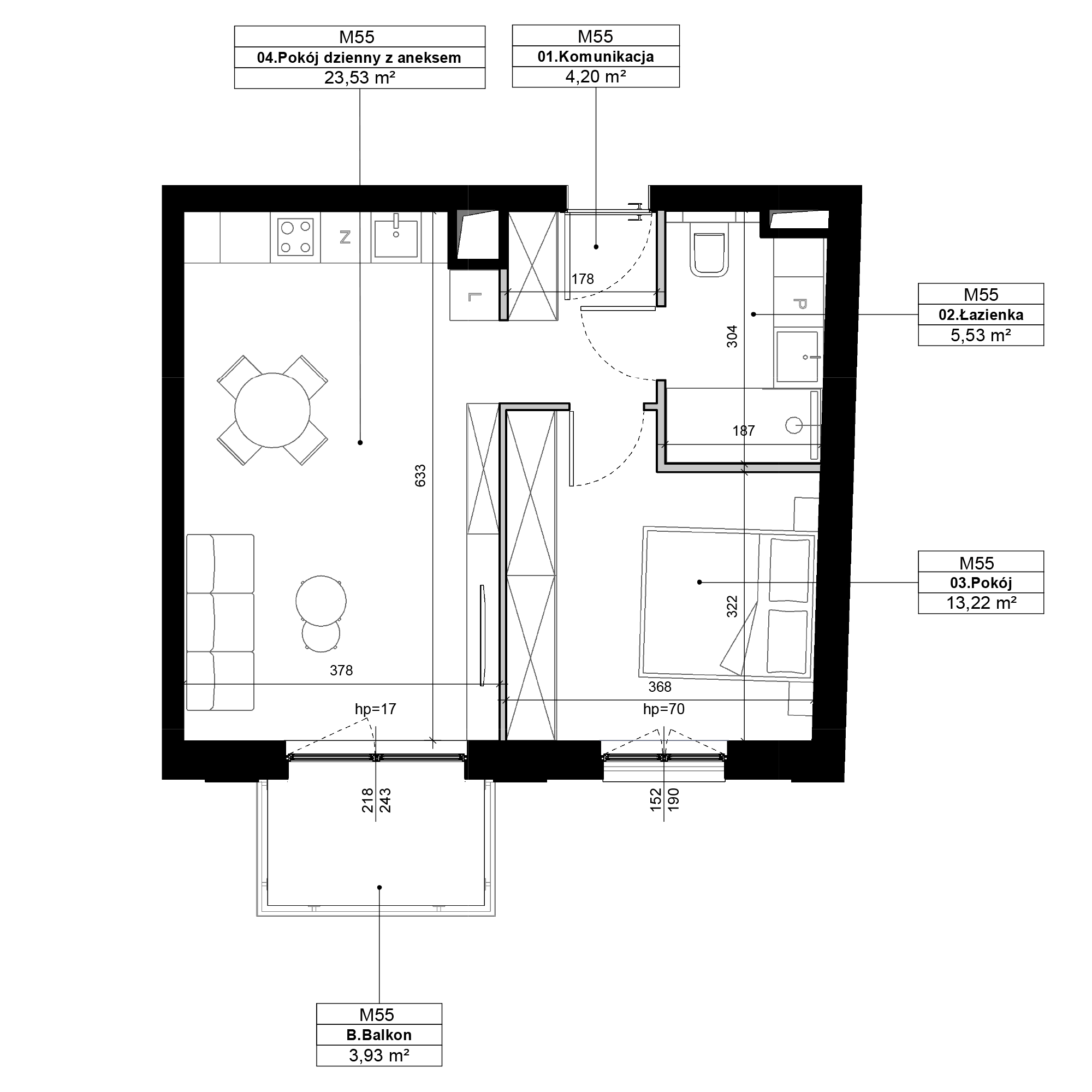 Epika Jeżyce Poznań mieszkanie deweloperskie na 1 piętrze z 2 pokojami
