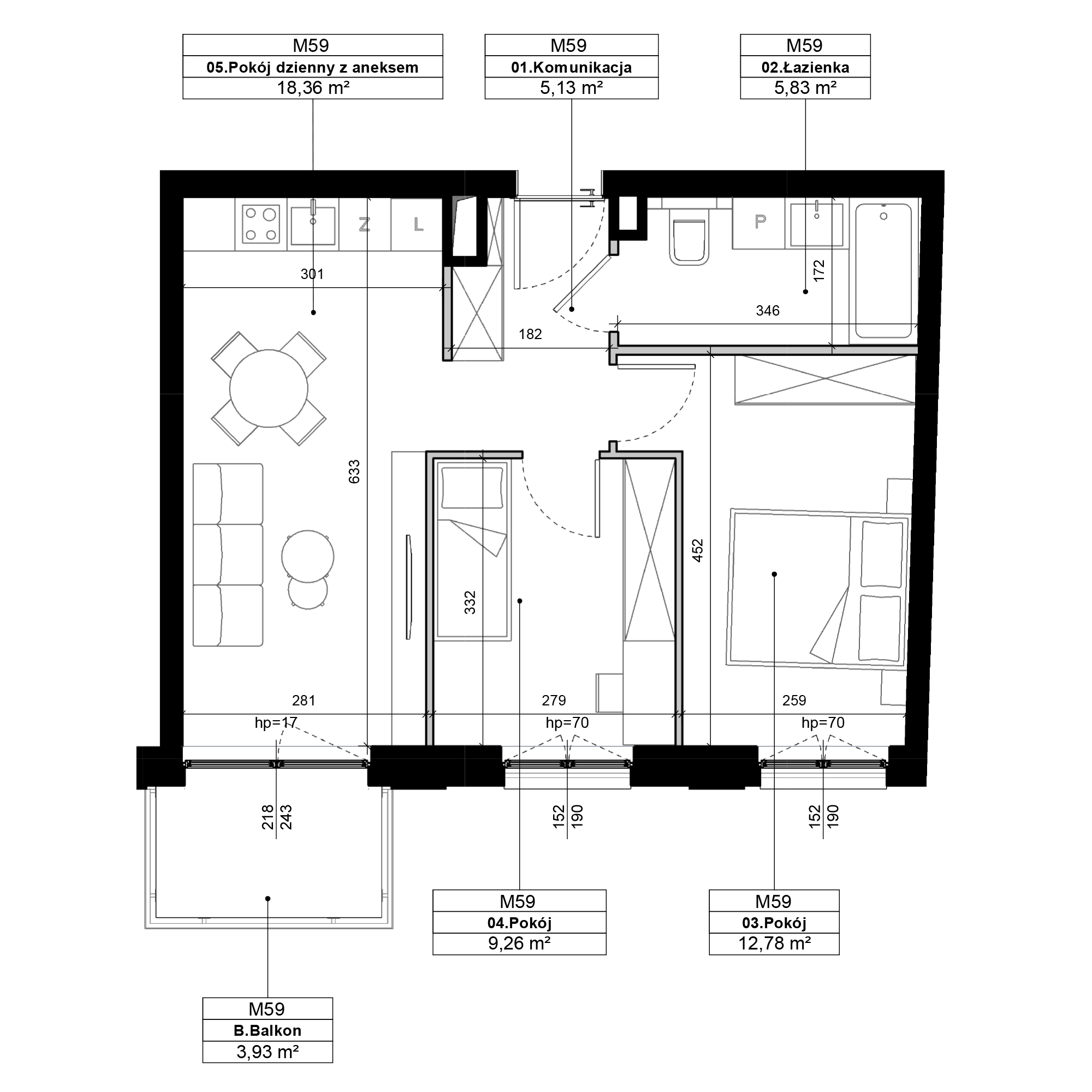 Epika Jeżyce Poznań mieszkanie deweloperskie na 1 piętrze z 3 pokojami
