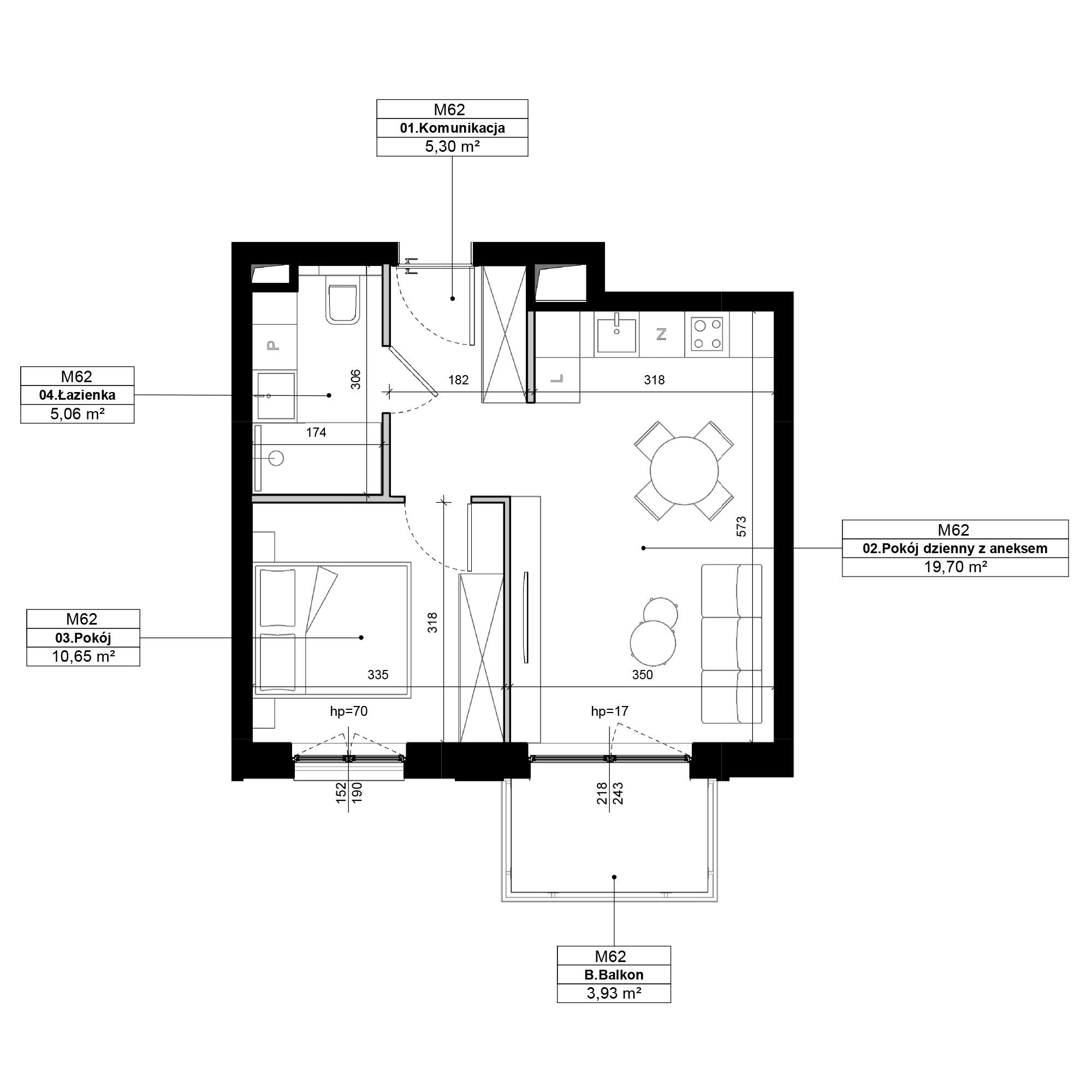 Epika Jeżyce Poznań mieszkanie deweloperskie na 1 piętrze z 2 pokojami