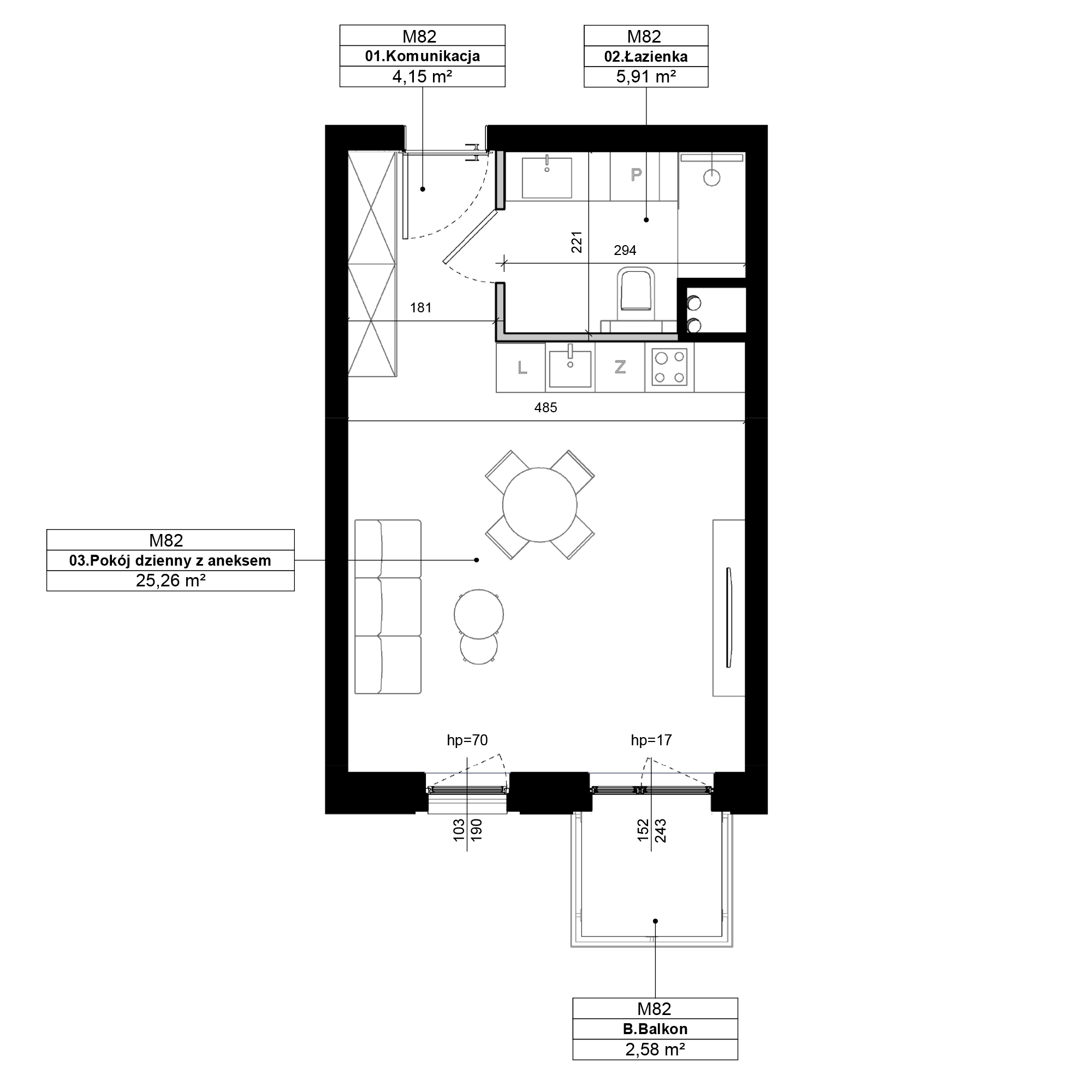 Epika Jeżyce Poznań mieszkanie deweloperskie na 2 piętrze z 1 pokojem