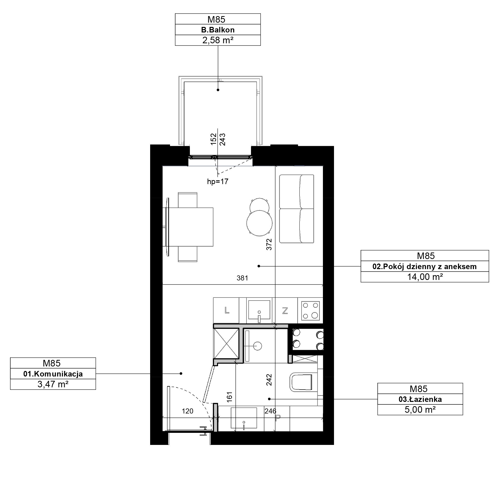 Epika Jeżyce Poznań mieszkanie deweloperskie na 2 piętrze z 1 pokojem