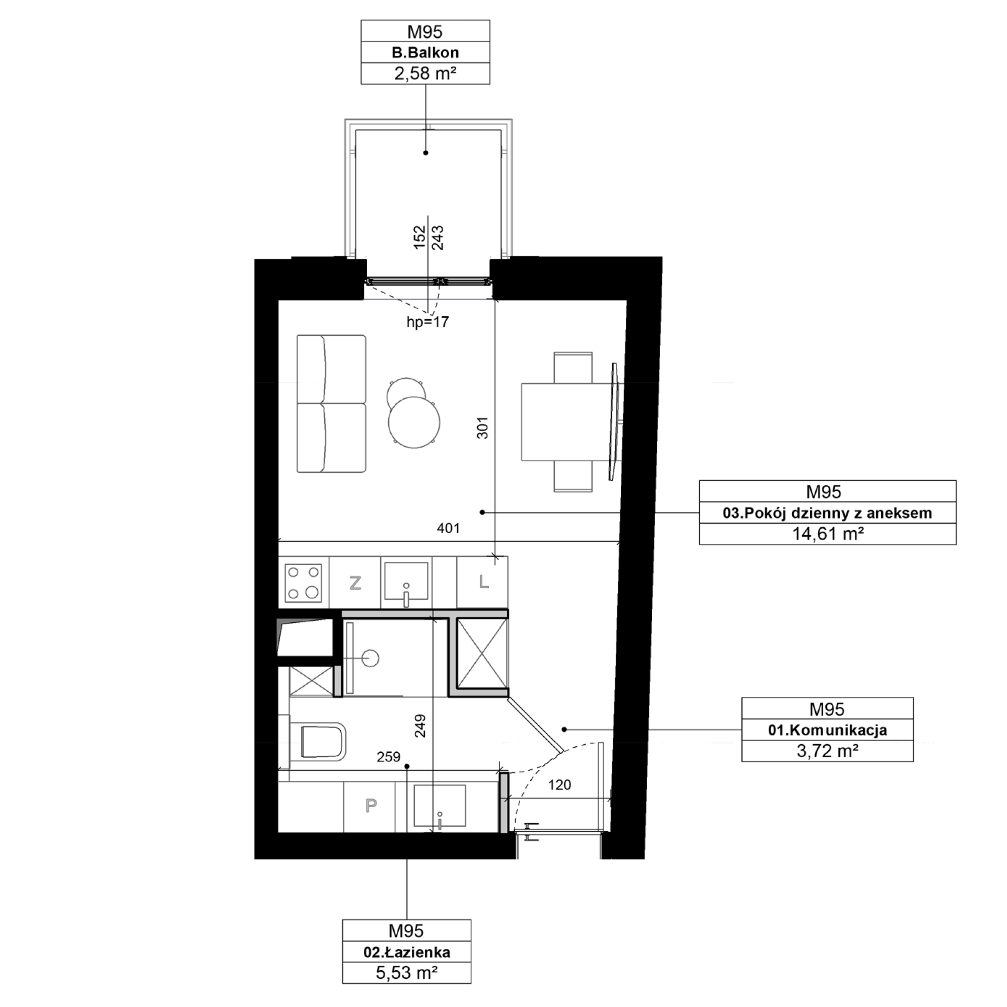 Epika Jeżyce Poznań mieszkanie deweloperskie na 2 piętrze z 1 pokojem