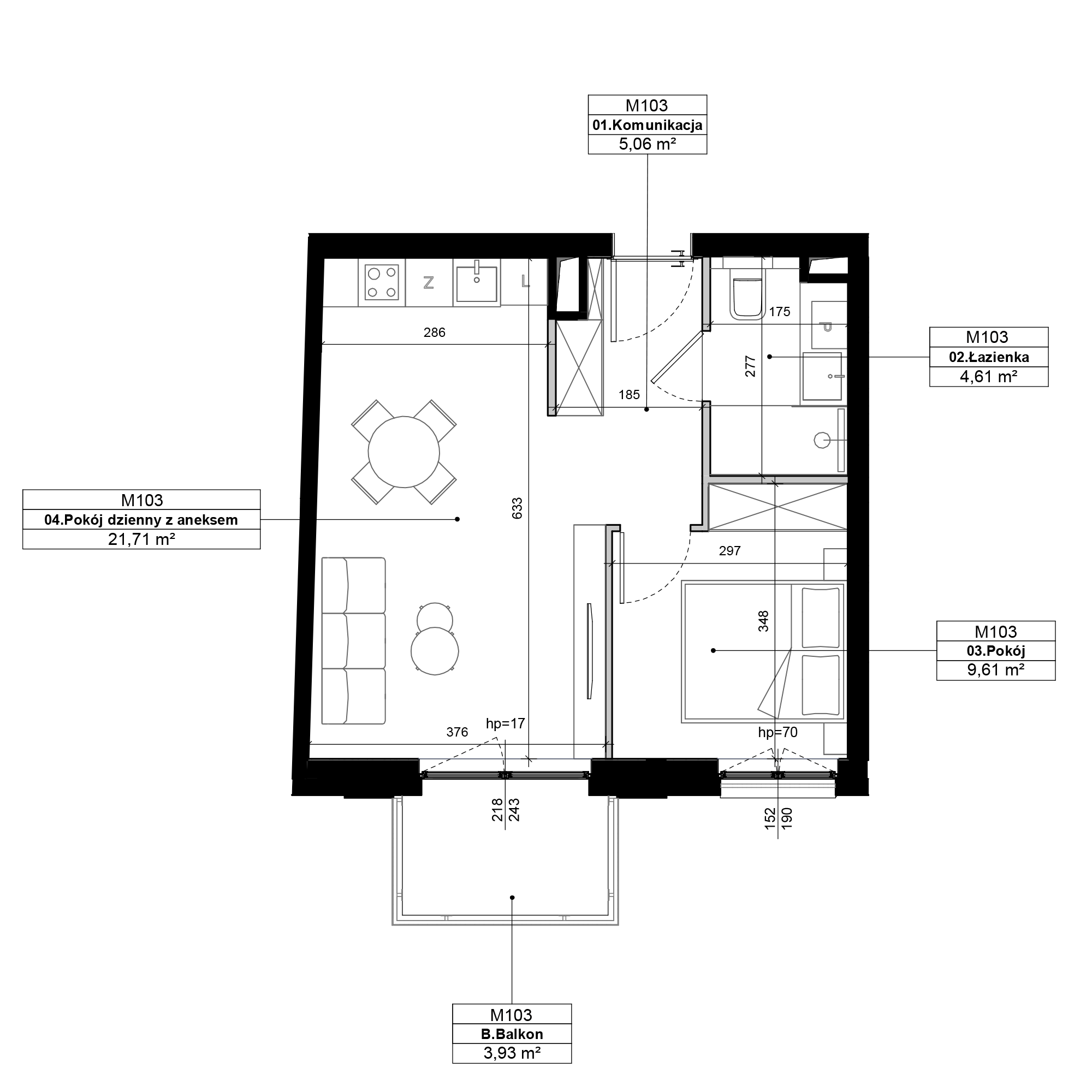 Epika Jeżyce Poznań mieszkanie deweloperskie na 2 piętrze z 2 pokojami