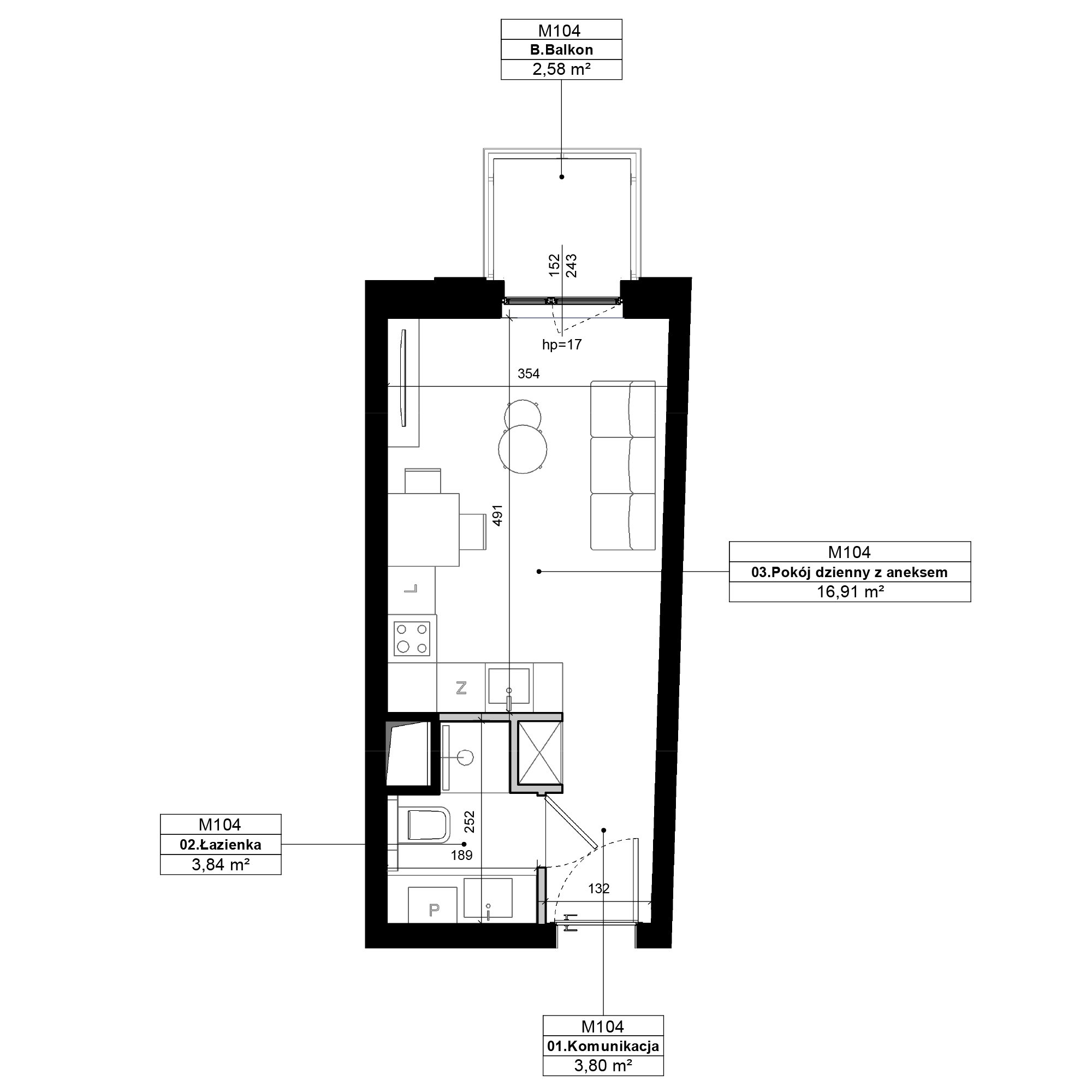Epika Jeżyce Poznań mieszkanie deweloperskie na 2 piętrze z 1 pokojem