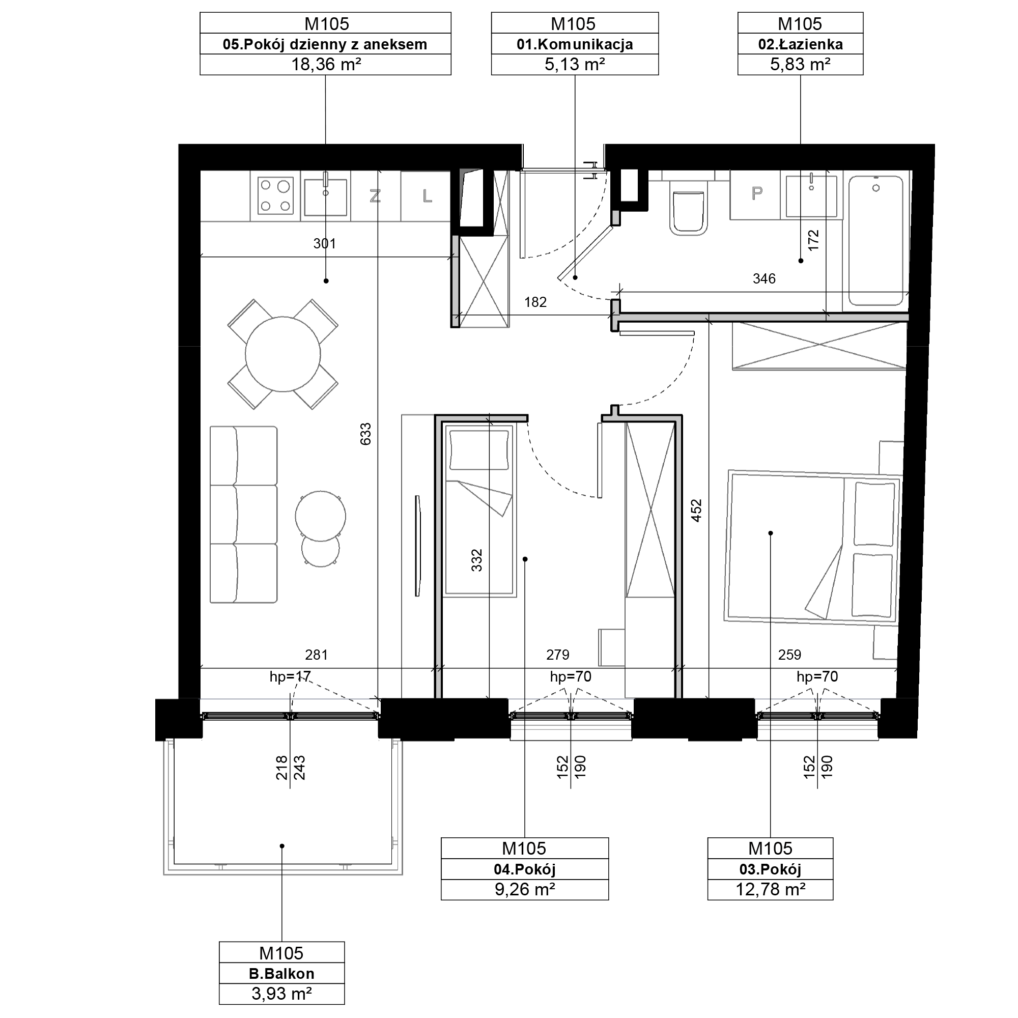 Epika Jeżyce Poznań mieszkanie deweloperskie na 2 piętrze z 3 pokojami