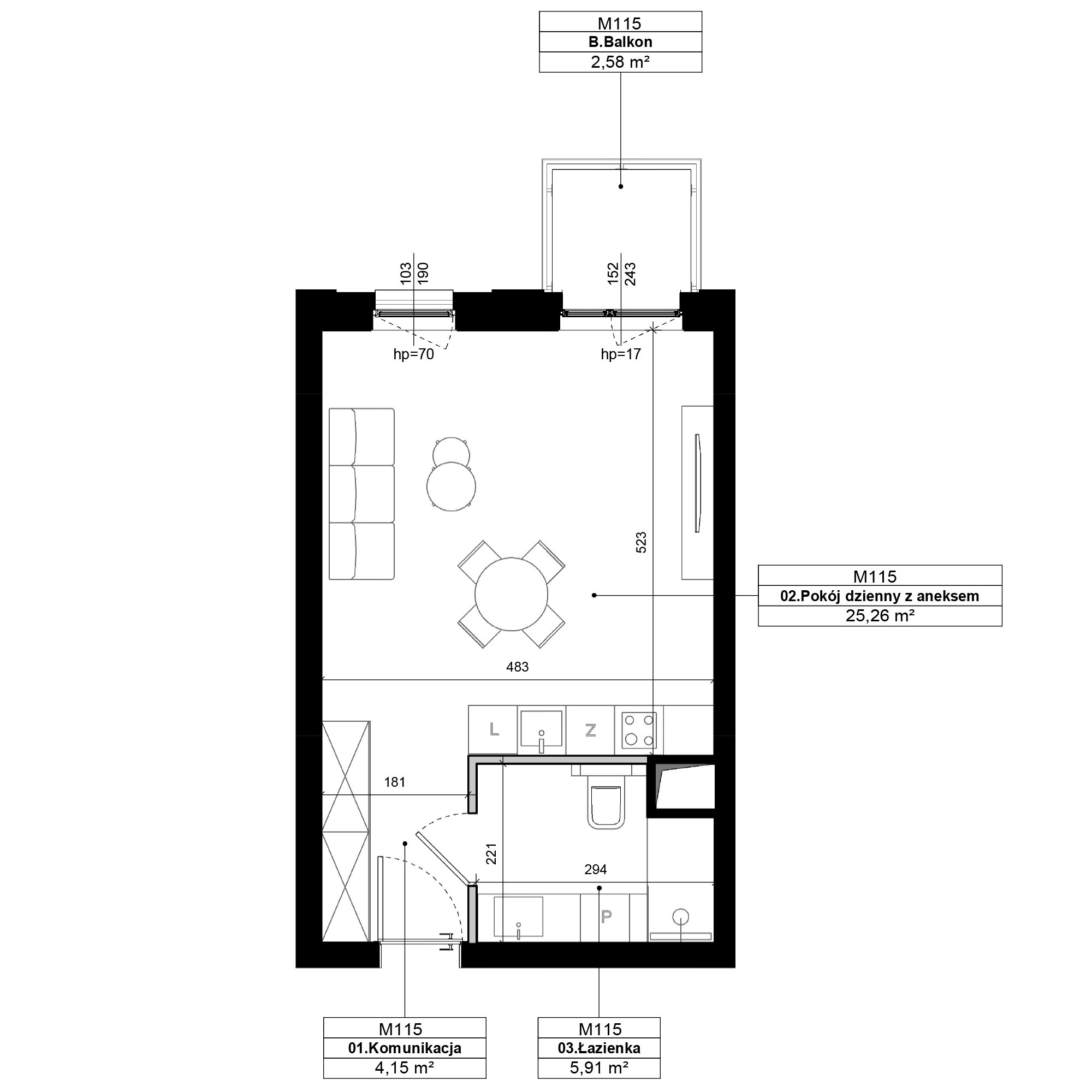 Epika Jeżyce Poznań mieszkanie deweloperskie na 3 piętrze z 1 pokojem