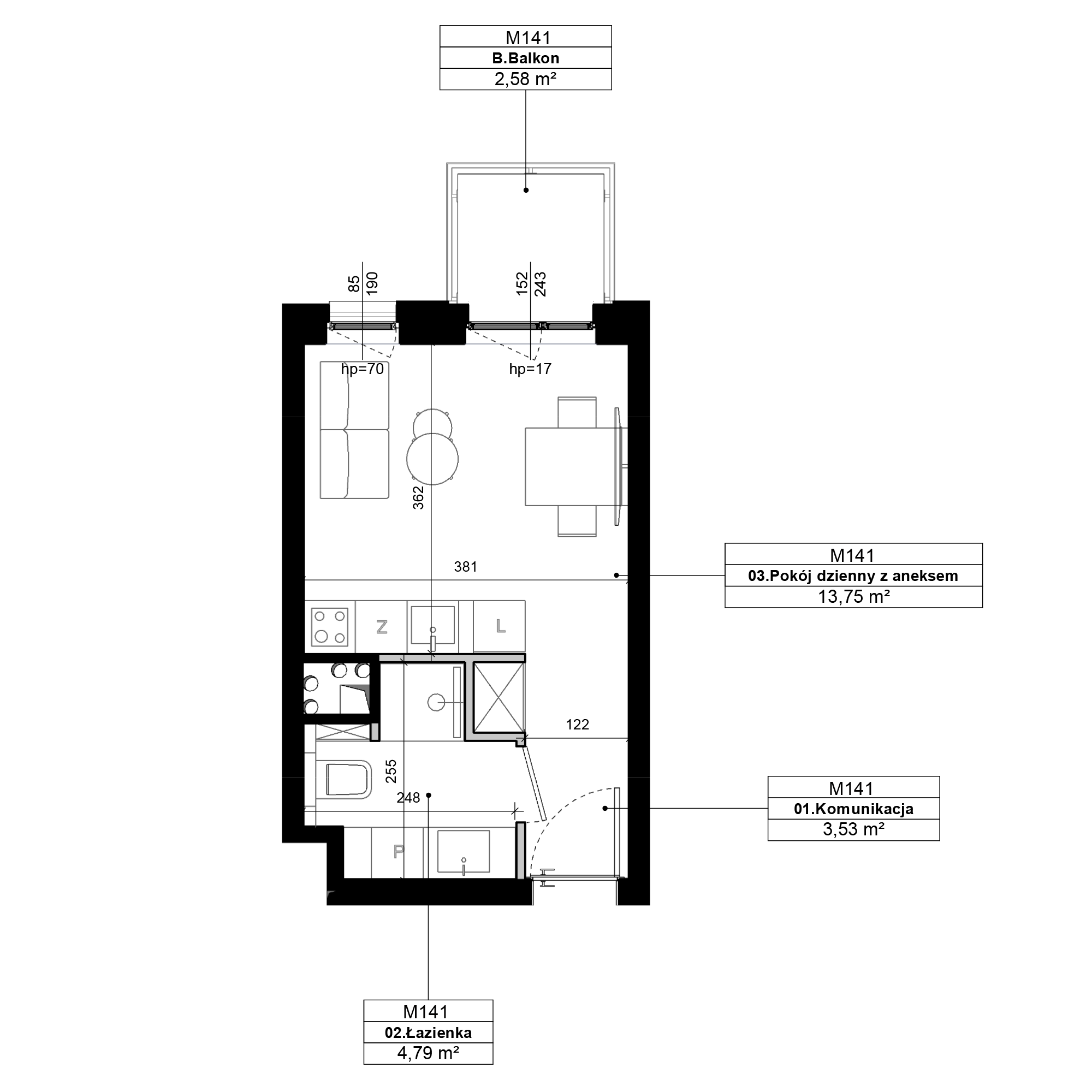 Epika Jeżyce Poznań mieszkanie deweloperskie na 3 piętrze z 1 pokojem