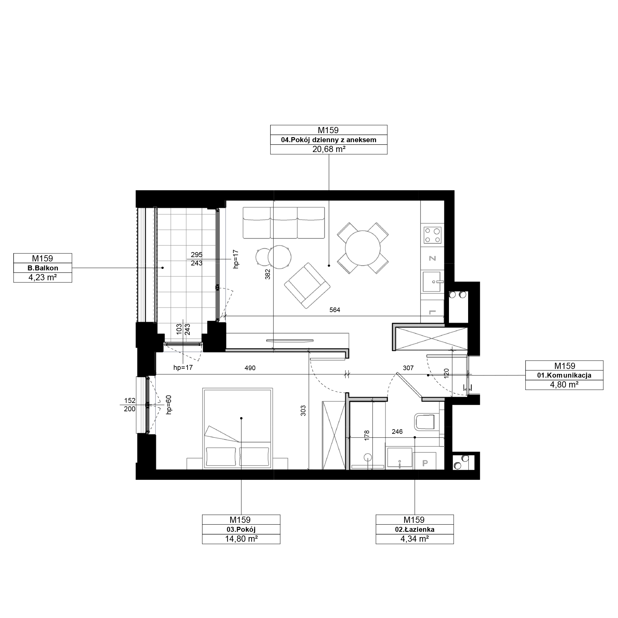 Epika Jeżyce Poznań mieszkanie deweloperskie na 4 piętrze z 2 pokojami